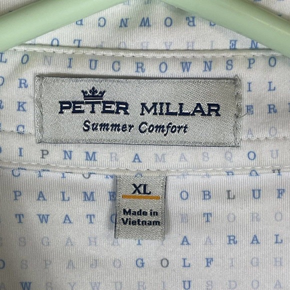 Peter Millar Polo Shirt Adult Extra Large White Summer Comfort‎ Golf Rugby Mens - Picture 6 of 10